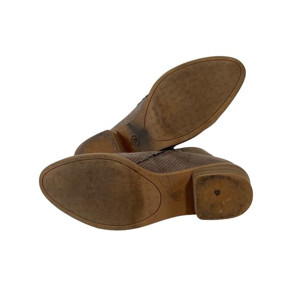 Dolce Vita Booties 7 1/2 Tan Brown Perforated Buckle Back Zip - Picture 7 of 11